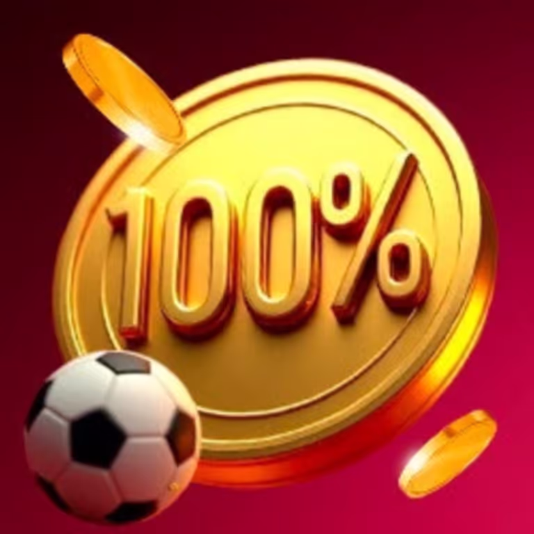 Gold coin with “100%” text and a football, highlighting Grandpari Philippines bonus offers.